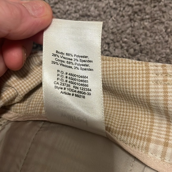 Wilfred tie front pants in beige/espresso glen plaid - size 10 - Picture 9 of 10